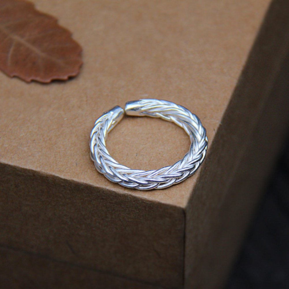 Sterling Silver Braided Pinky Ring