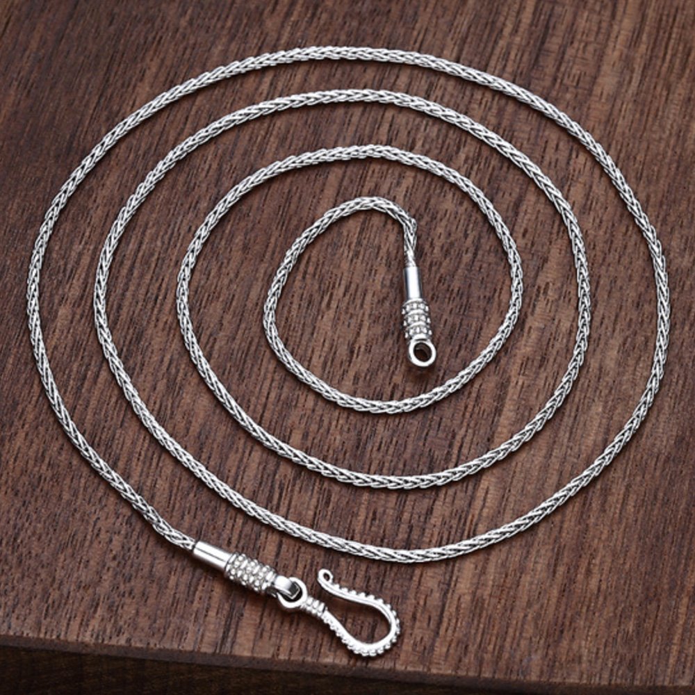 Sterling Silver Braided Slim Chain 18"-24"