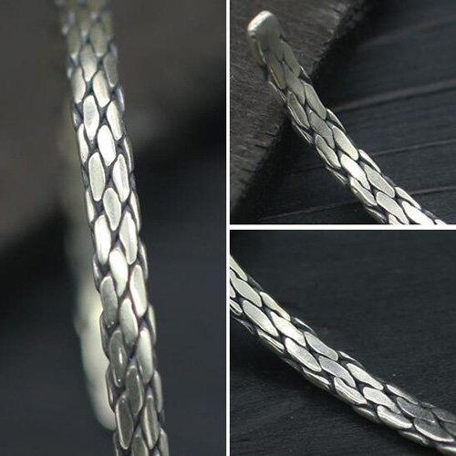 Sterling Silver Braided Slim Cuff Bracelet