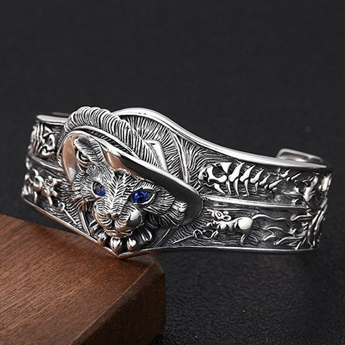 Sterling Silver Cat Cuff Bracelet