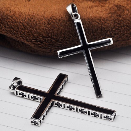 Men's Sterling Silver Cross Pendant Necklace