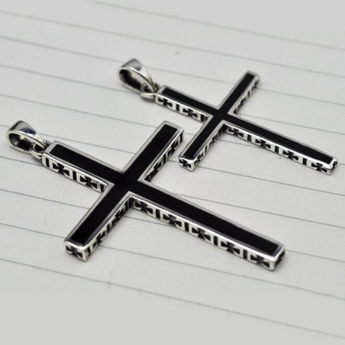 Men's Sterling Silver Cross Pendant Necklace