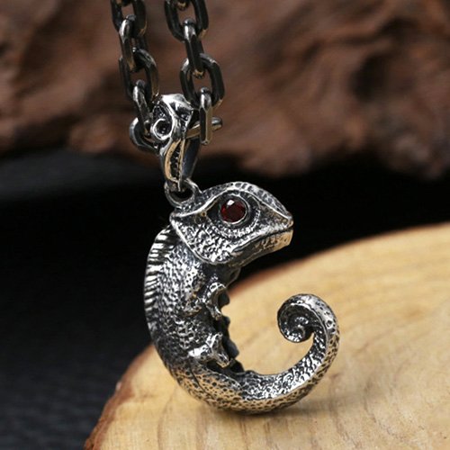 Sterling Silver Cute Lizard Necklace