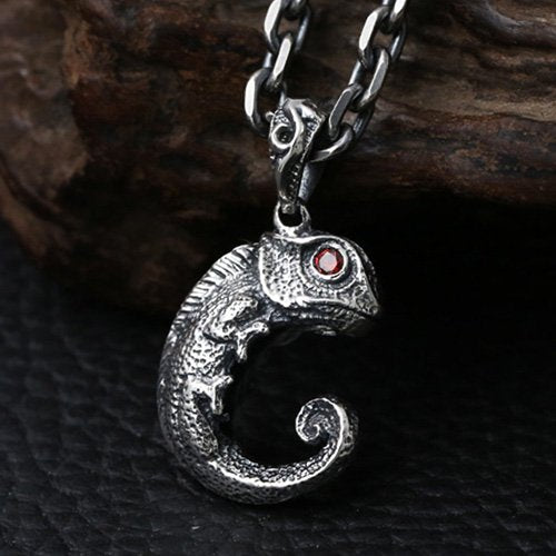 Sterling Silver Cute Lizard Necklace