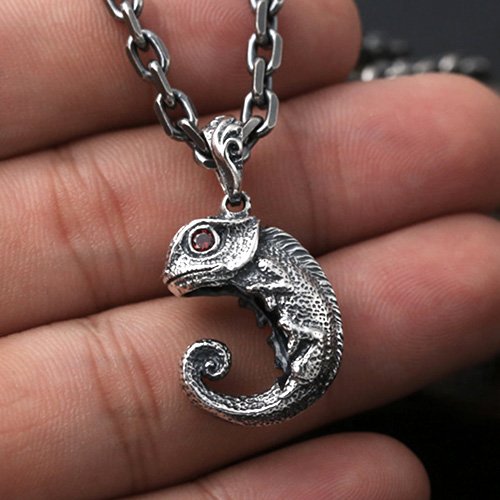 Sterling Silver Cute Lizard Necklace