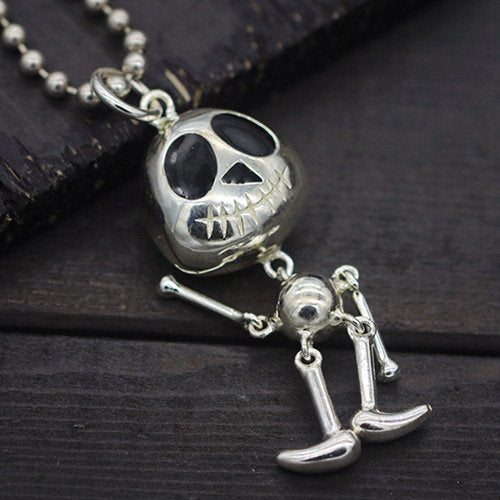 Sterling Silver Cute Skull Necklace