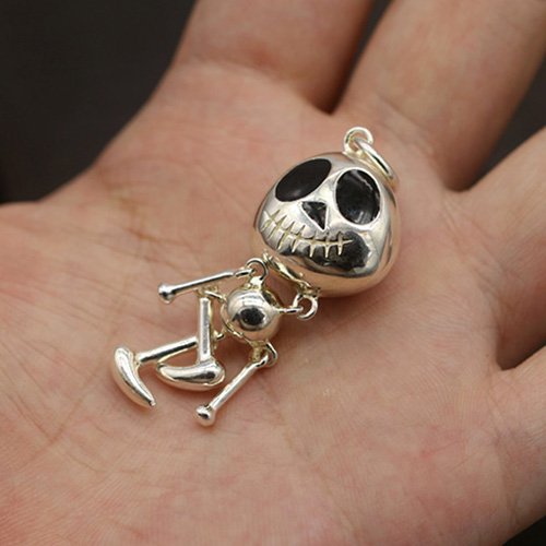 Sterling Silver Cute Skull Necklace