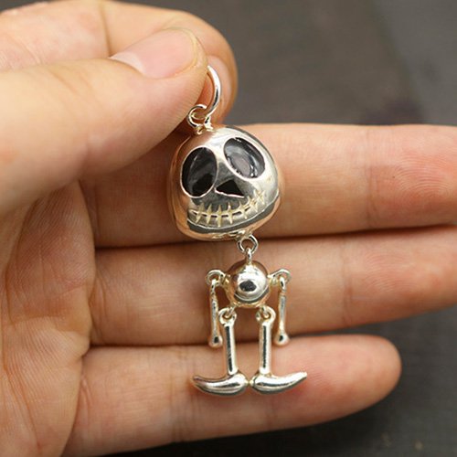 Sterling Silver Cute Skull Necklace