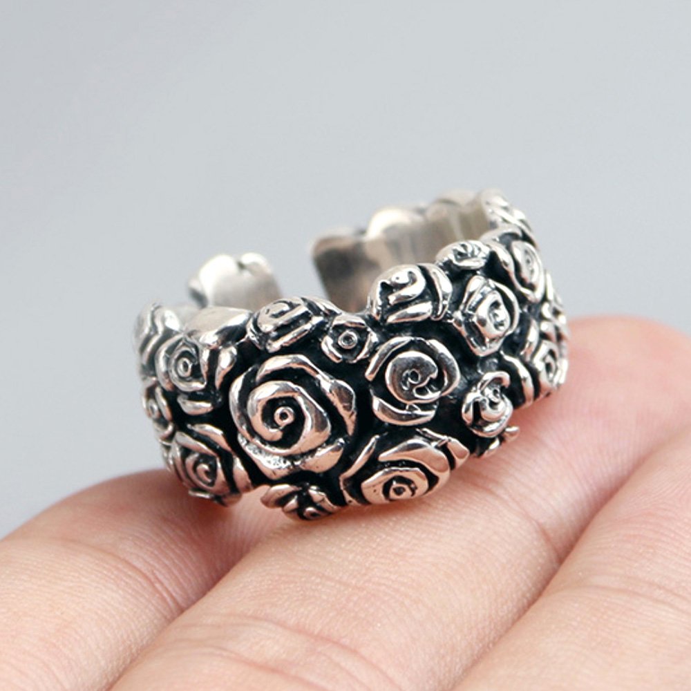 Sterling Silver Dark Roses Ring