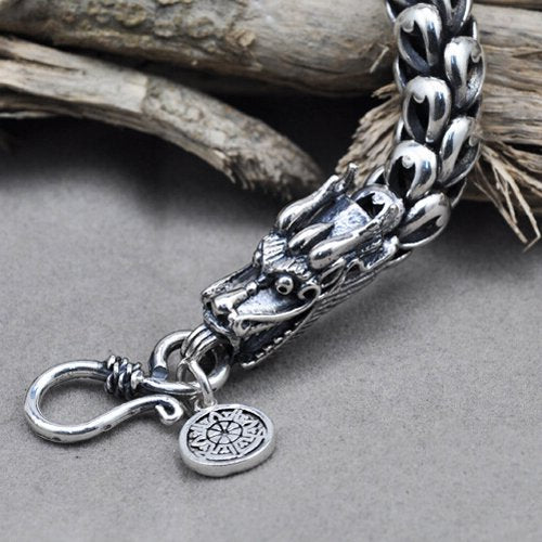 Men's Sterling Silver Dragon Bracelet