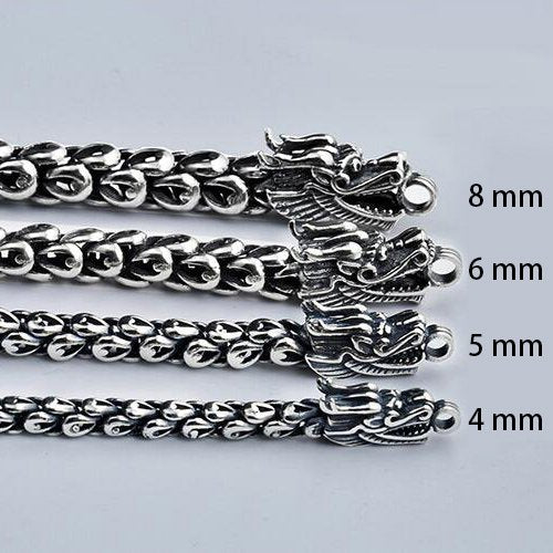 Men's Sterling Silver Dragon Bracelet