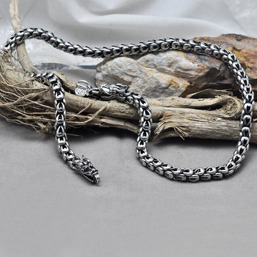 5-8 mm Sterling Silver Dragon Chain for Men 18"-24"