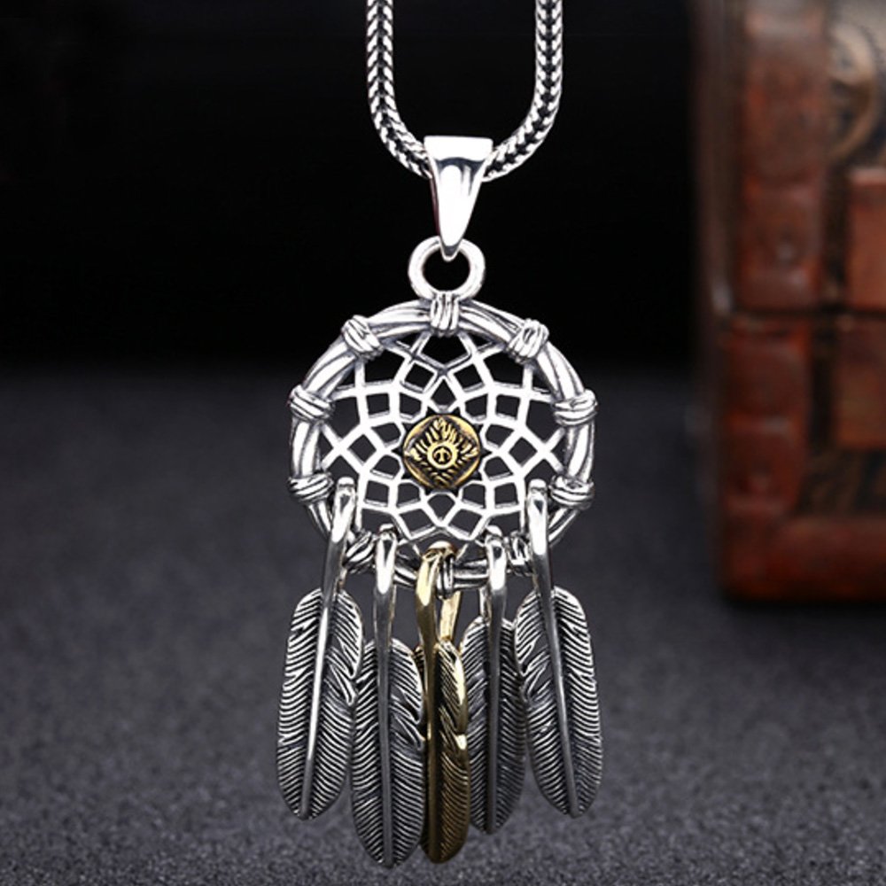 Sterling Silver Dreamcatcher Pendant Necklace