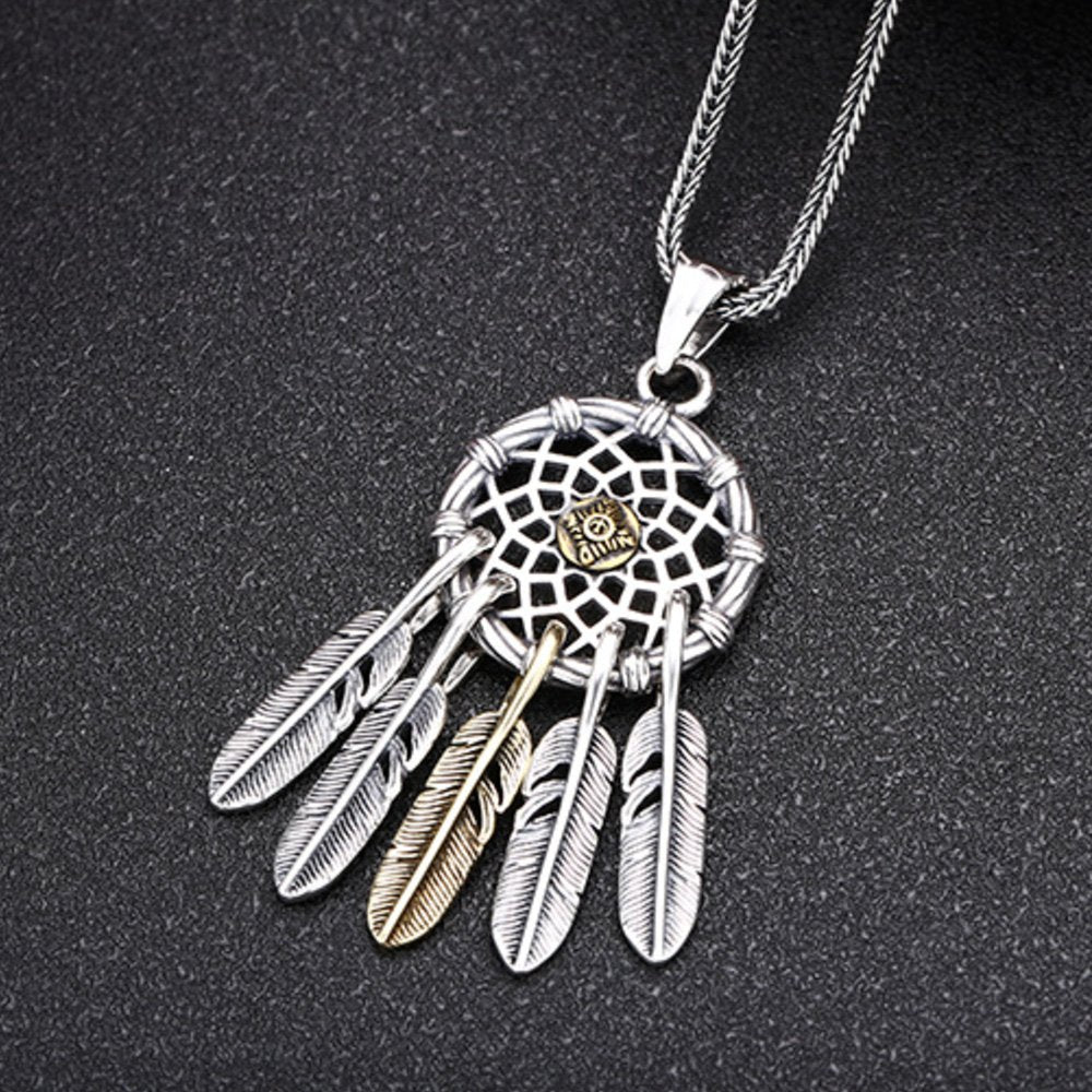 Sterling Silver Dreamcatcher Pendant Necklace