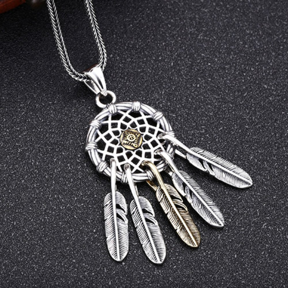 Sterling Silver Dreamcatcher Pendant Necklace