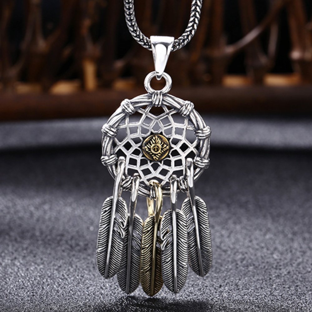 Sterling Silver Dreamcatcher Pendant Necklace