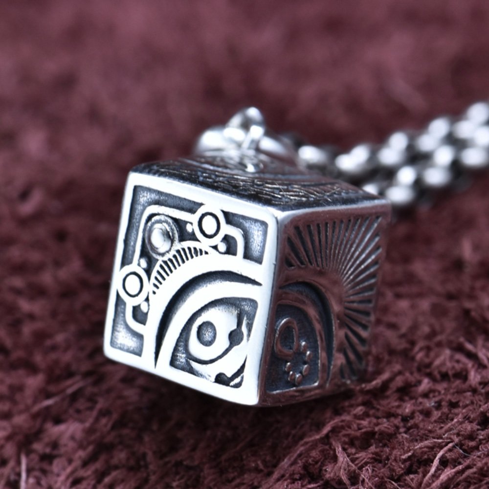 Sterling Silver Eye of Horus Dice Necklace