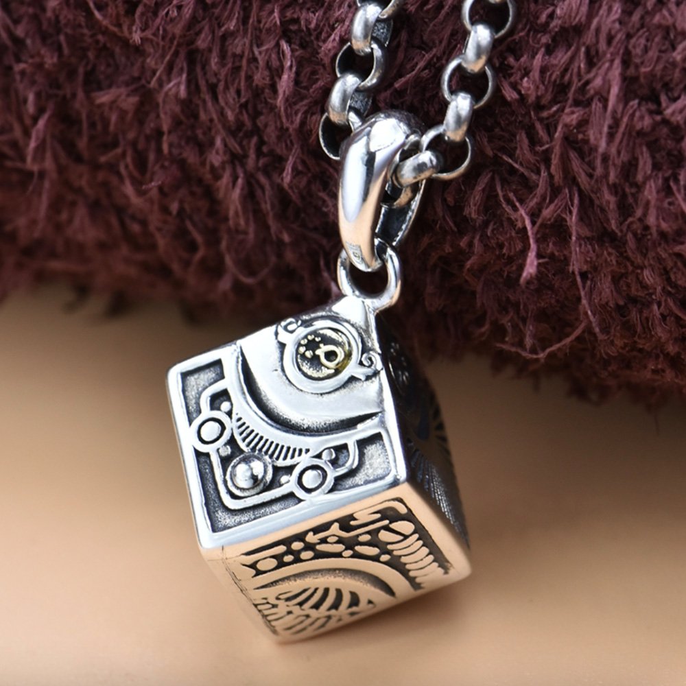 Sterling Silver Eye of Horus Dice Necklace
