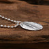 Sterling Silver Feather Tag Necklace