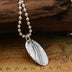 Sterling Silver Feather Tag Necklace