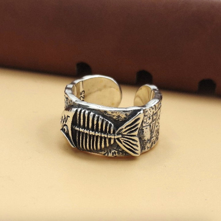 Sterling Silver Fish Bone Ring