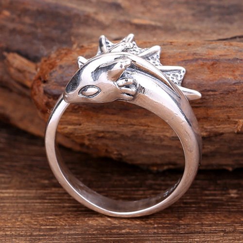 Sterling Silver Flying Dragon Ring