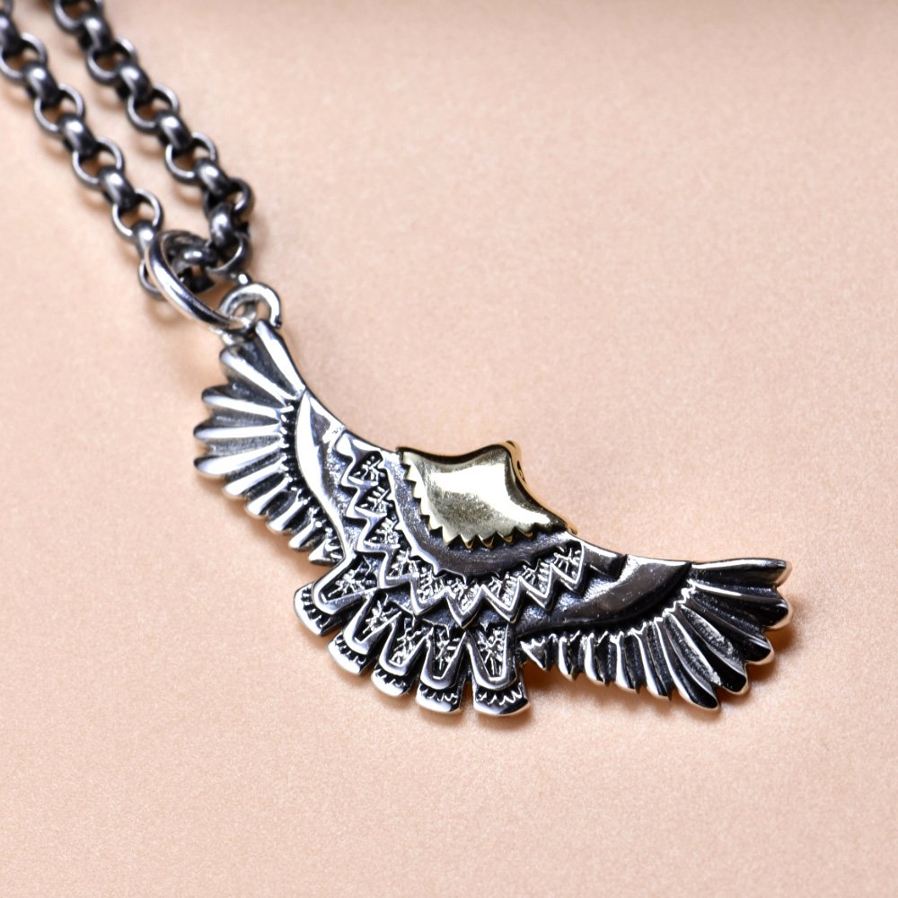 Sterling Silver Flying Eagle Pendant Necklace