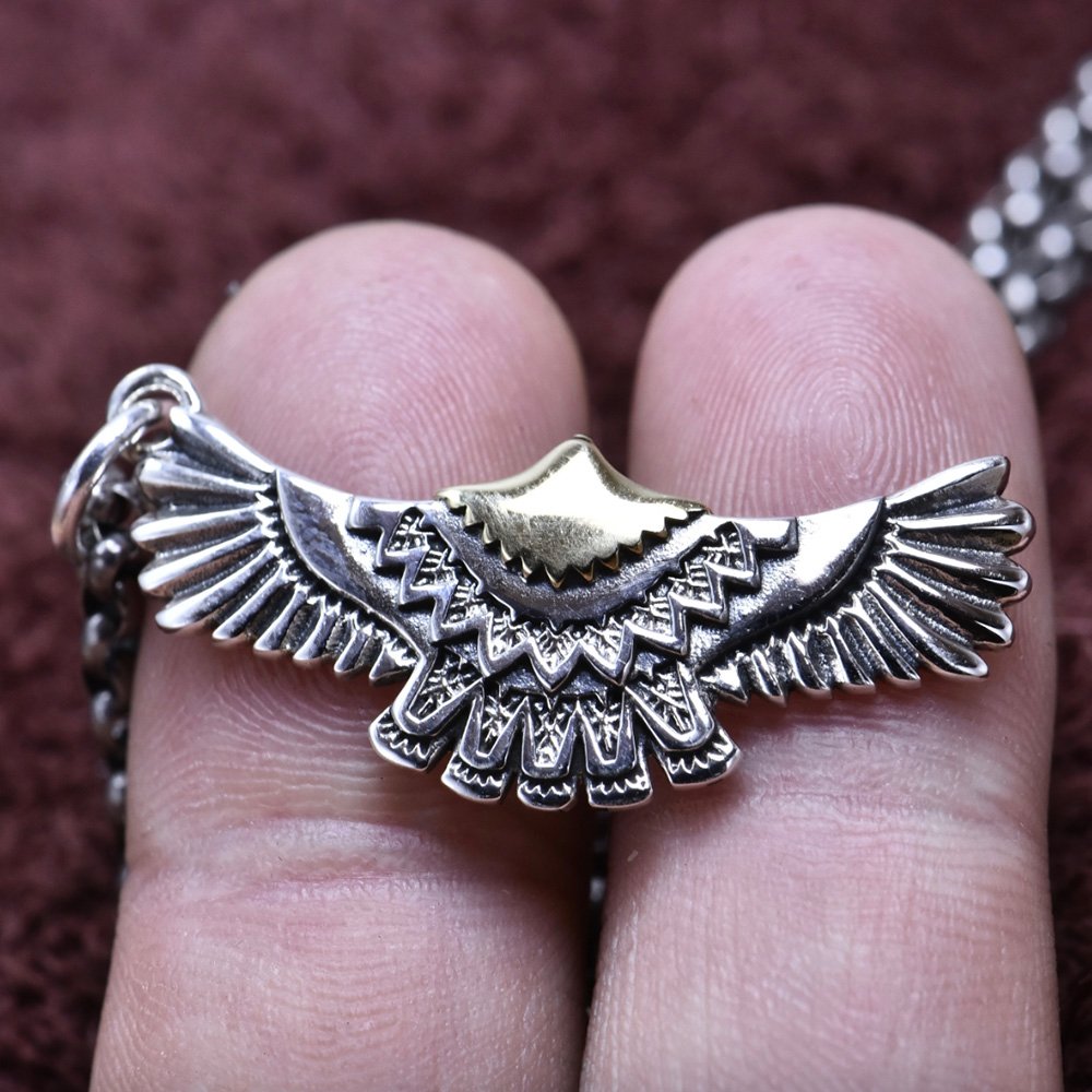 Sterling Silver Flying Eagle Pendant Necklace