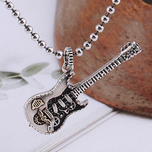 Sterling Silver Guitar Necklace