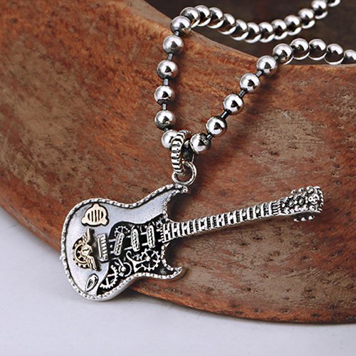 Sterling Silver Guitar Necklace