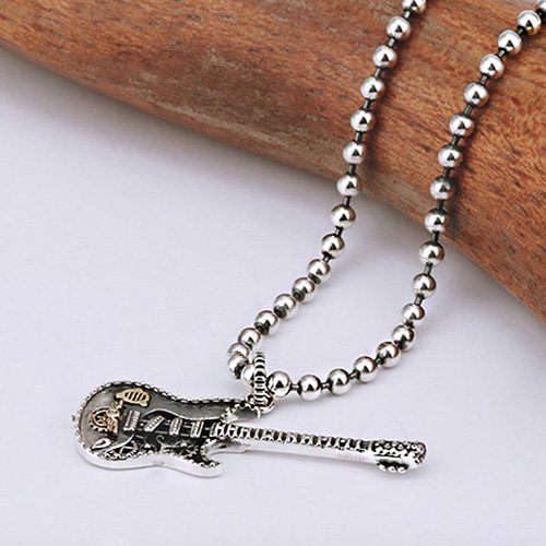 Sterling Silver Guitar Necklace