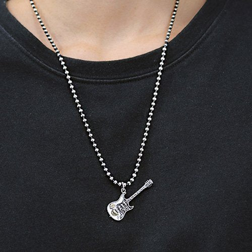 Sterling Silver Guitar Necklace