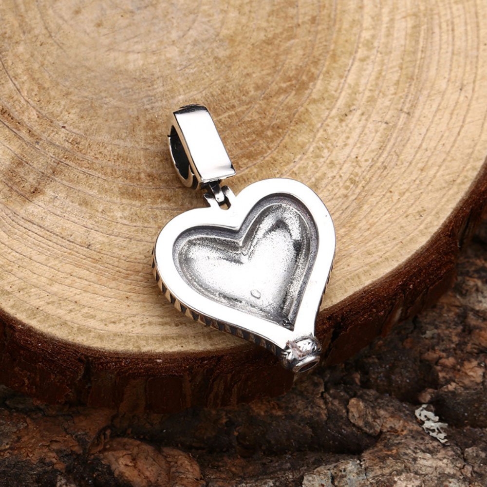 ●TATIANA● Silver 925 Plump Heart Silver Necklace NZ2094 50 Diamond Heart Necklace 1/20 ct tw Round-cut Sterling Silver