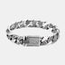 Men's Sterling Silver Ivy Pattern Curb Chain Bracelet