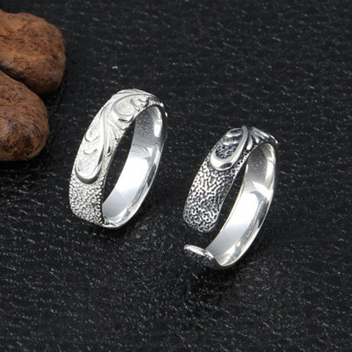 Sterling Silver Ivy Pattern Wrap Ring