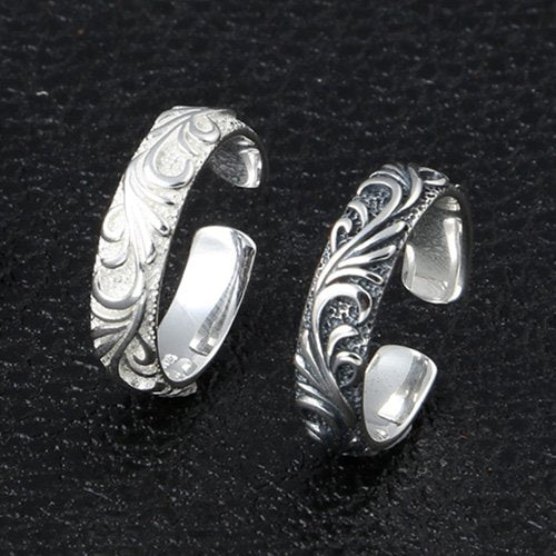 Sterling Silver Ivy Pattern Wrap Ring