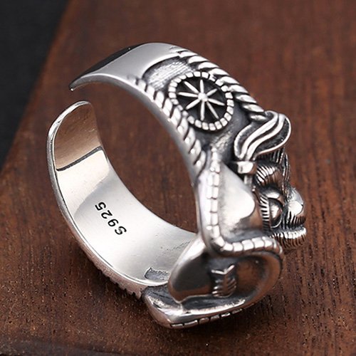 Sterling Silver Pirate Cat Ring