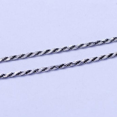 1.3 mm Sterling Silver Rope Chain 18"-30"