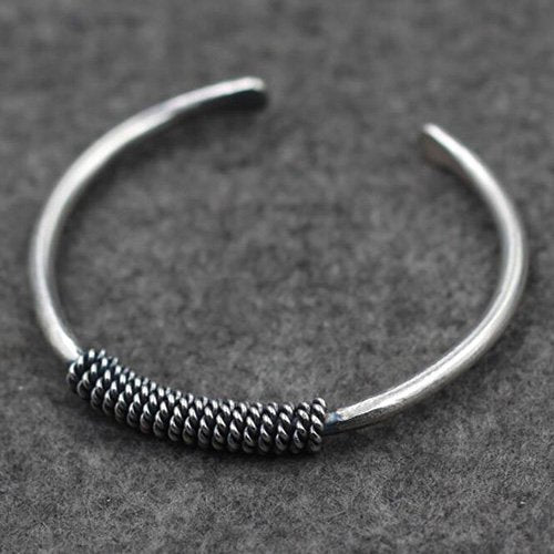 Sterling Silver Rope Twined Cuff Bracelet