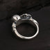 Sterling Silver Rose and Skull Ring
