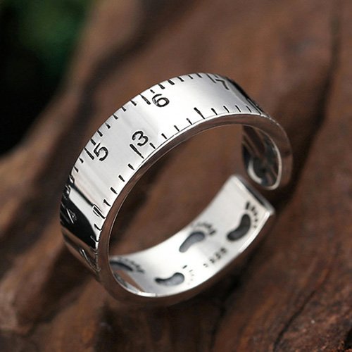 Sterling Silver Ruler Pinky Ring