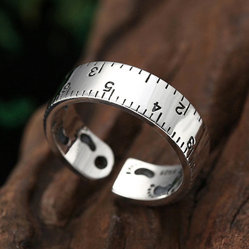 Sterling Silver Ruler Pinky Ring