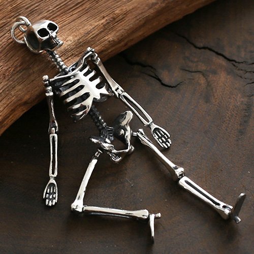 Sterling Silver Skeleton Pendant Necklace