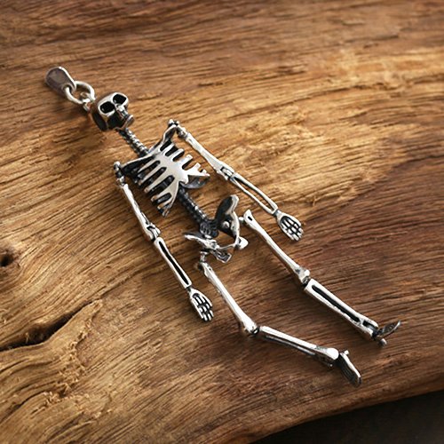 Sterling Silver Skeleton Pendant Necklace