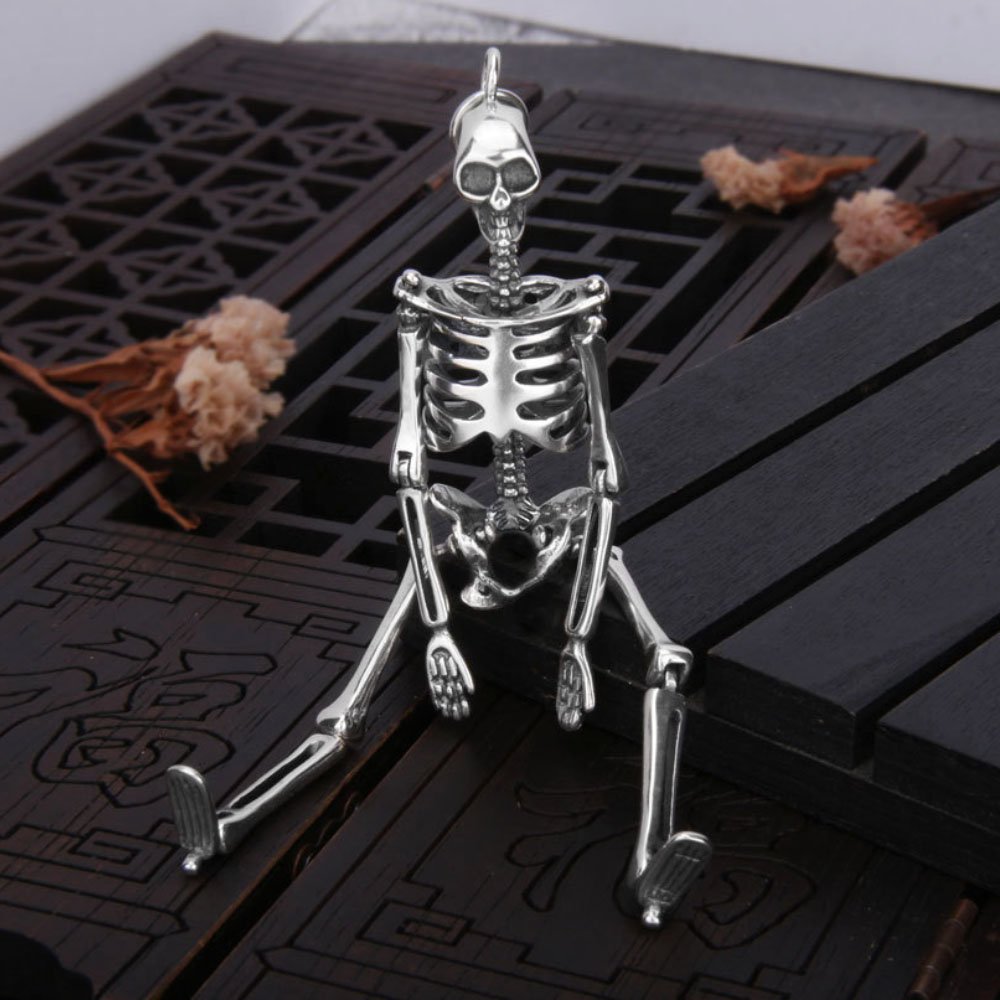 Sterling Silver Skeleton Pendant Necklace