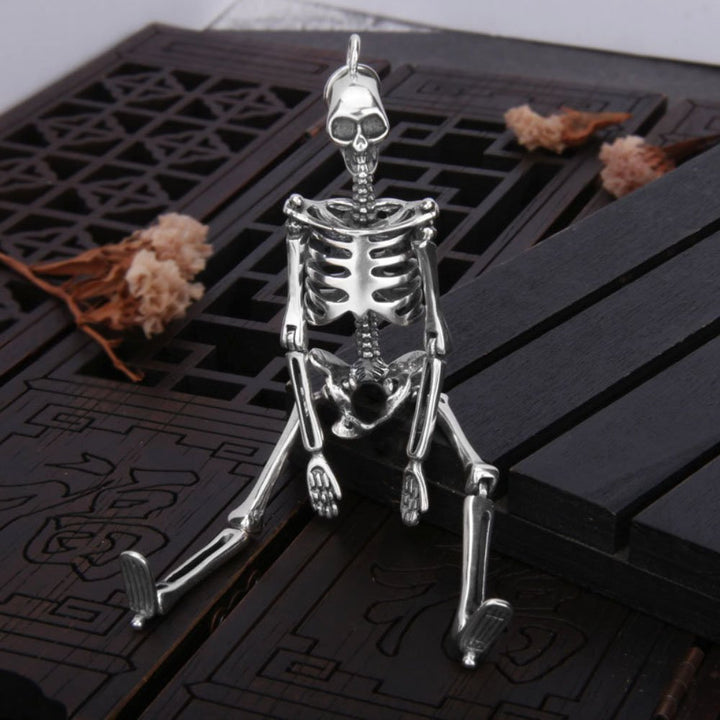 Sterling Silver Skeleton Pendant Necklace