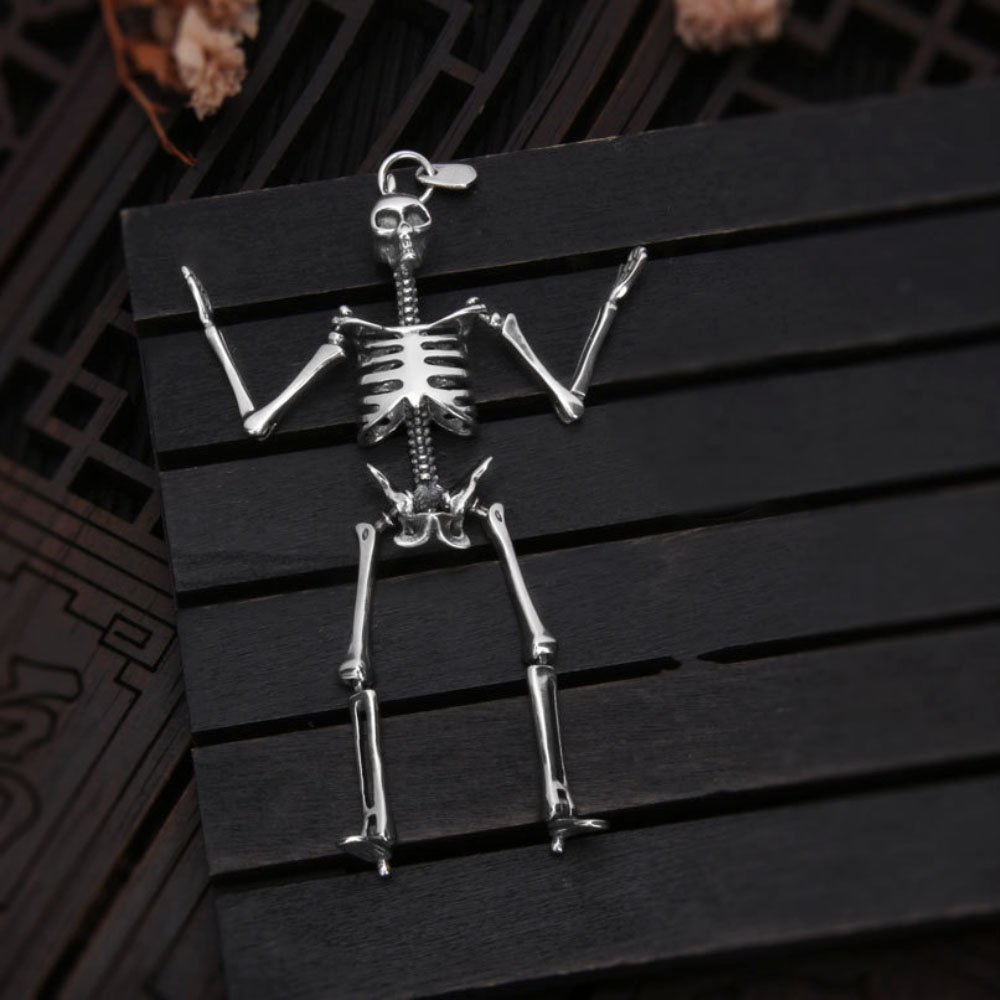 Sterling Silver Skeleton Pendant Necklace