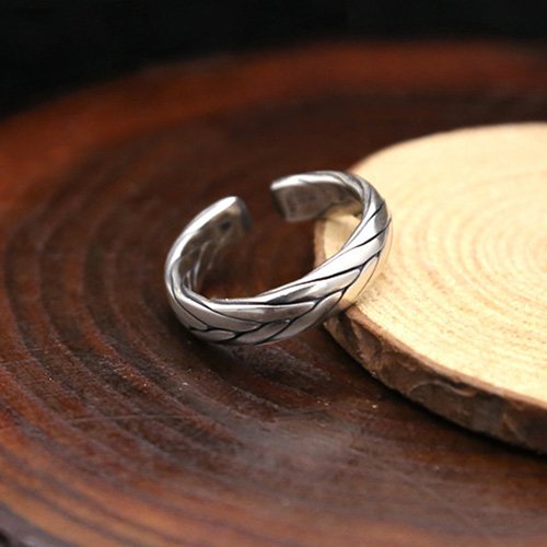 Sterling Silver Sleek Braided Wrap Ring