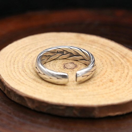 Sterling Silver Sleek Braided Wrap Ring