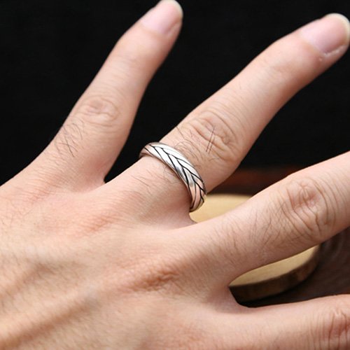 Sterling Silver Sleek Braided Wrap Ring